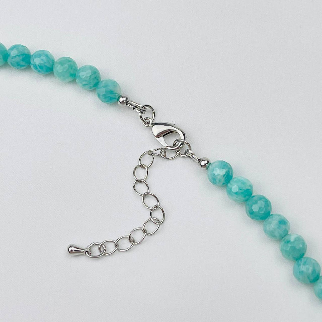 Колье из Амазонита и Розового кварца 42 см +