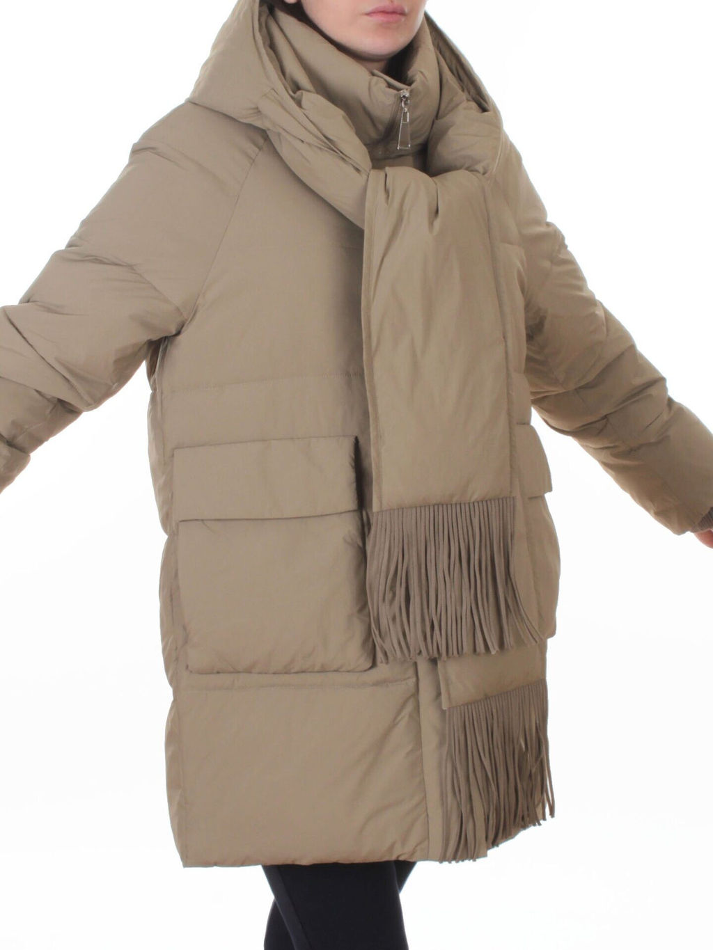 H781 DK. BEIGE Куртка зимняя женская (200 гр. холлофайбер) - Фабричный китай фото 2