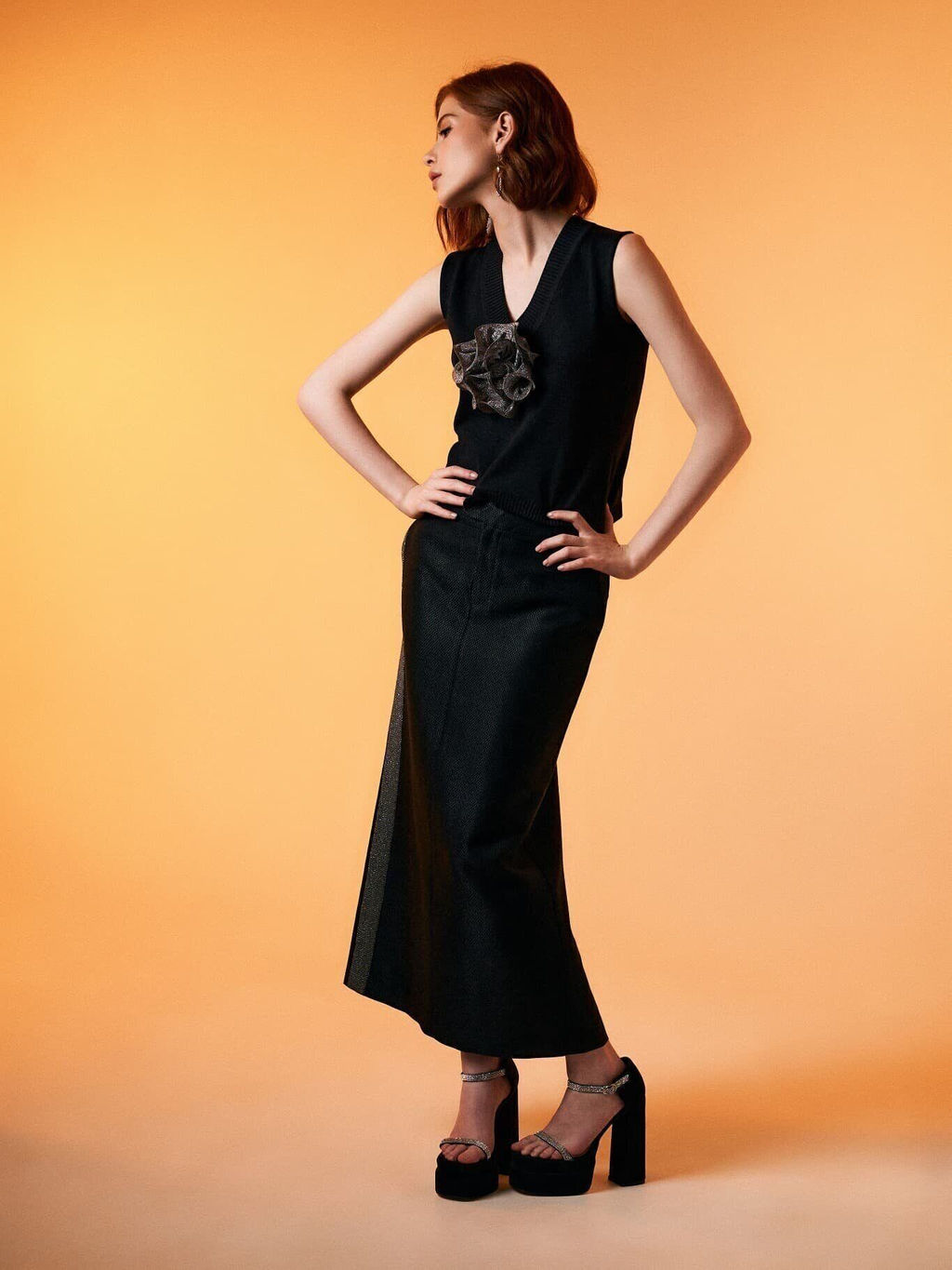 N2416 юбка женская черный - Mozart фото 7