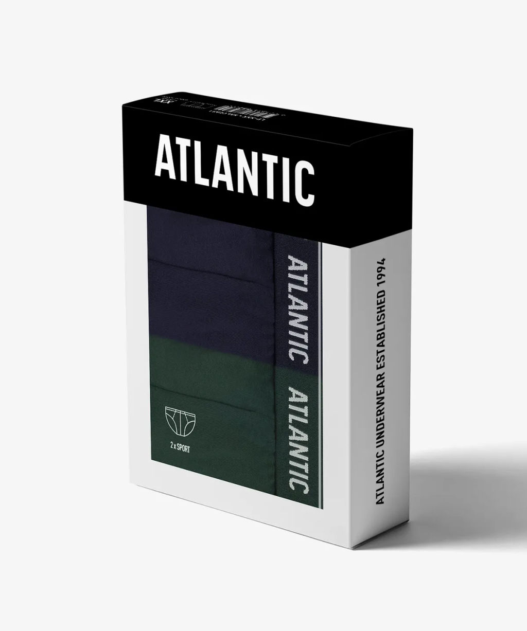 ATLANTIC 2RMP-001 Трусы спорт - набор 2 шт. темно-синий + зеленый  фото 4