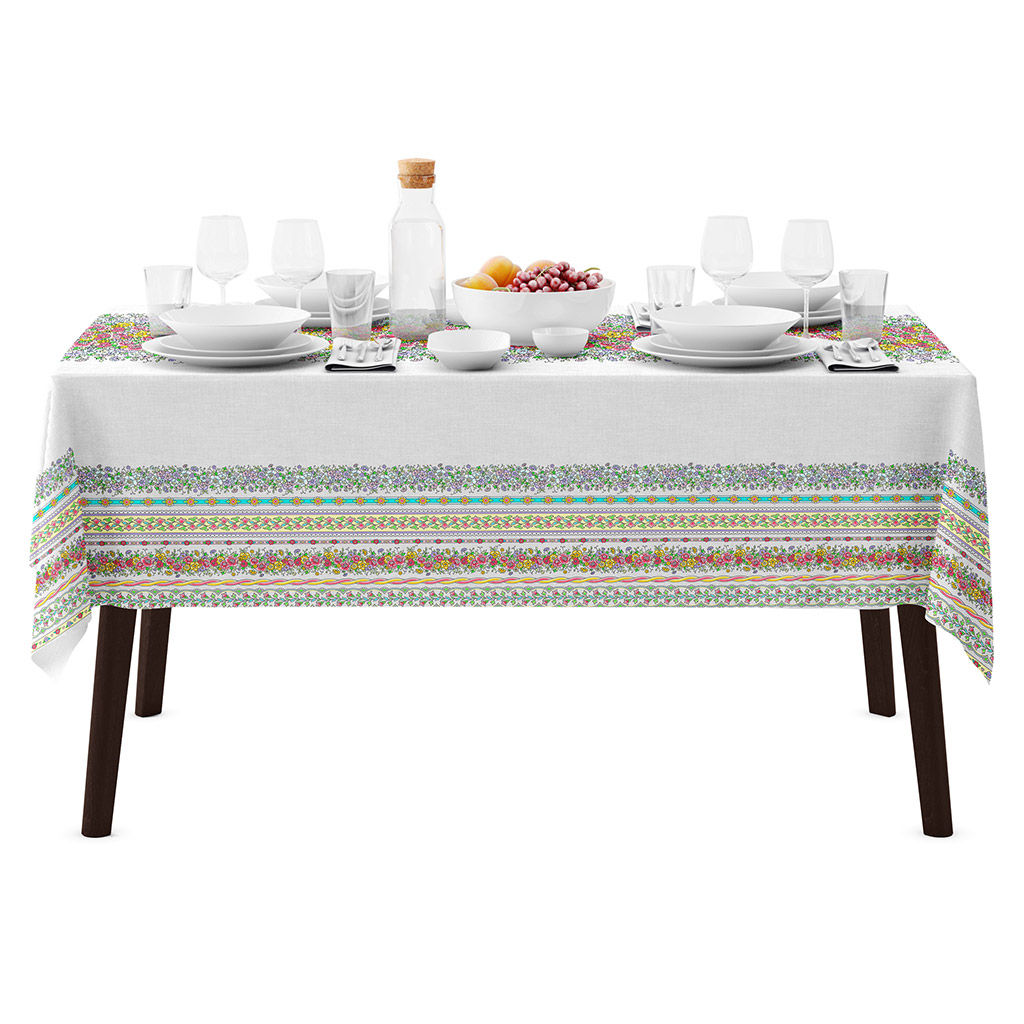 Цветочные узоры Скатерть 220х145см, длина стола до 180см, на 8-10 персон, хлопок Премиум 186г/м2, Домашняя мода (Россия)  фото 5