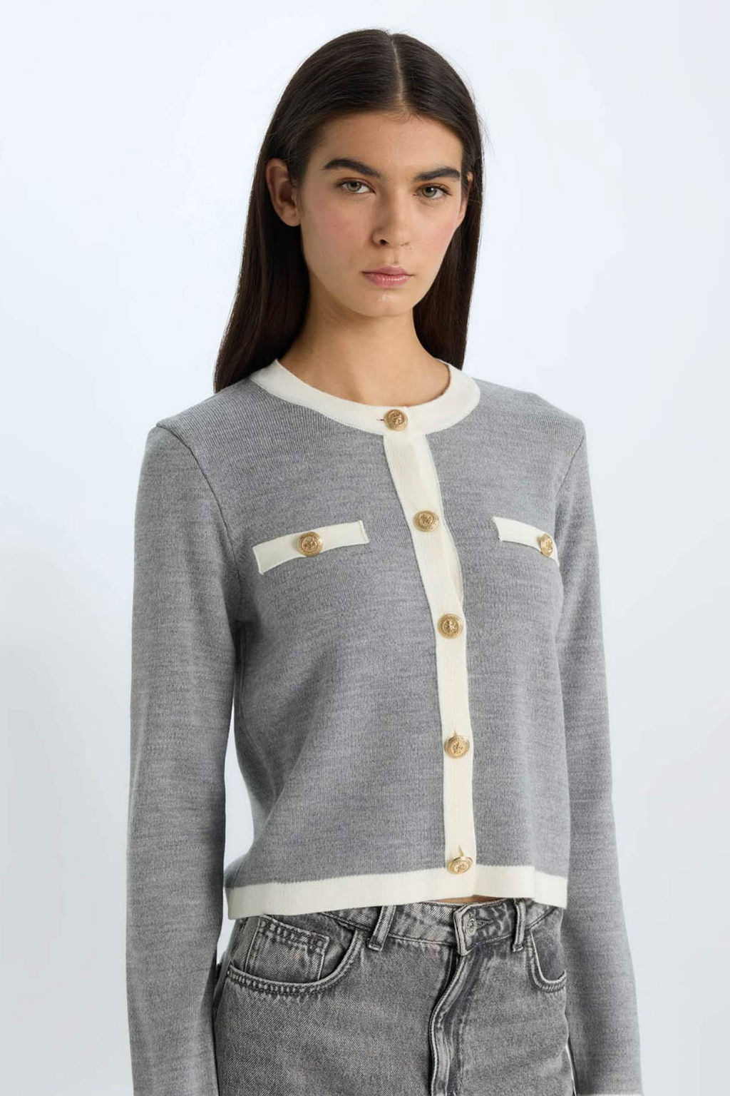 Regular Fit Bisiklet Yaka Dugmeli Basic Duz Triko H?rka - Defacto фото 2