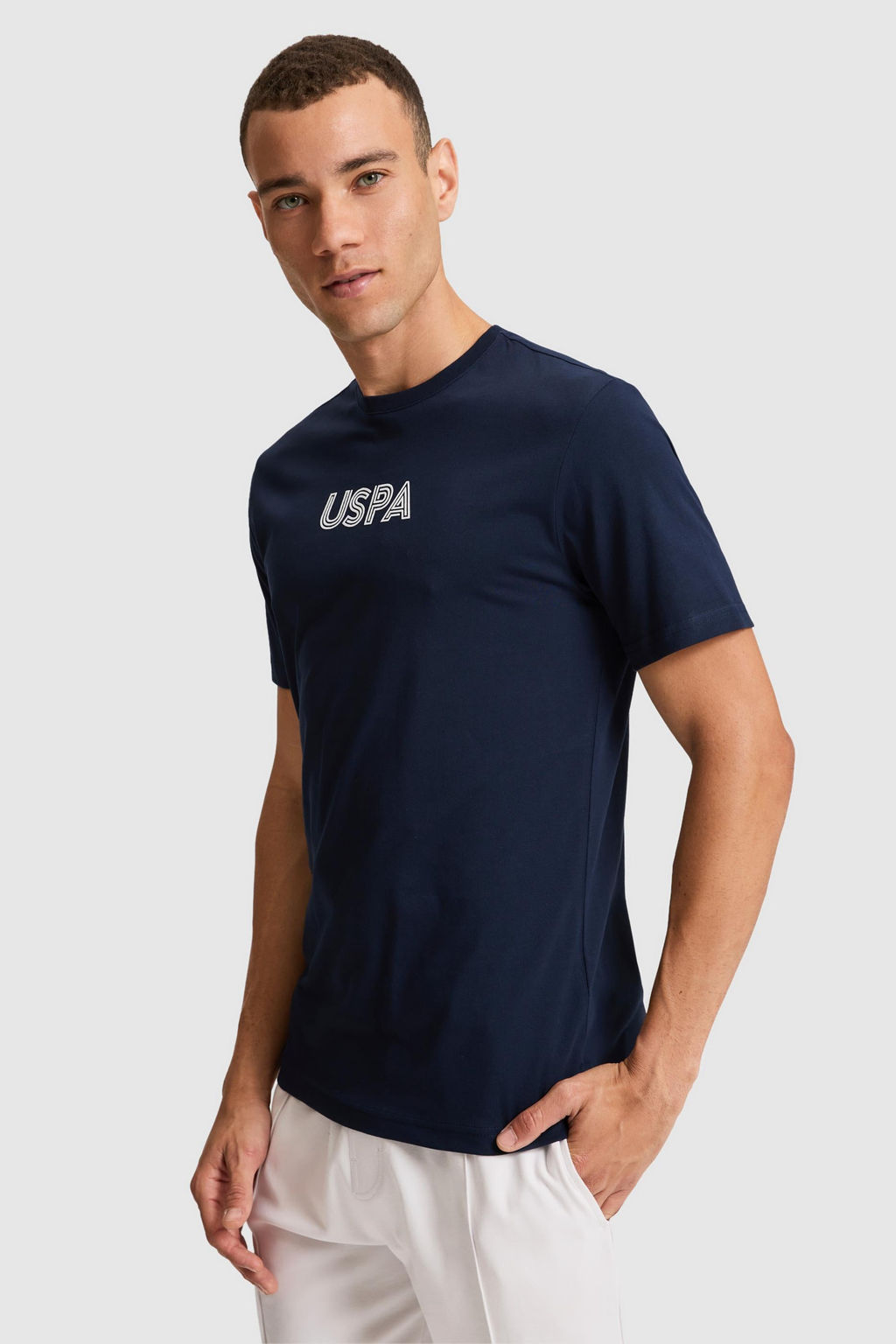Erkek Lacivert Regular Fit Bisiklet Yaka Basic Ti__rt