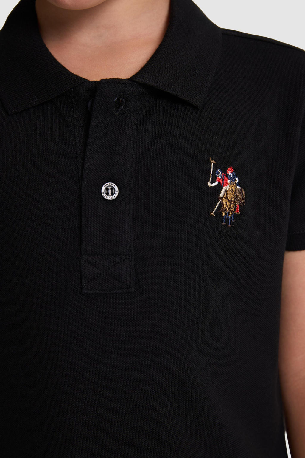 Erkek _ocuk Siyah Polo Yaka Basic Ti__rt