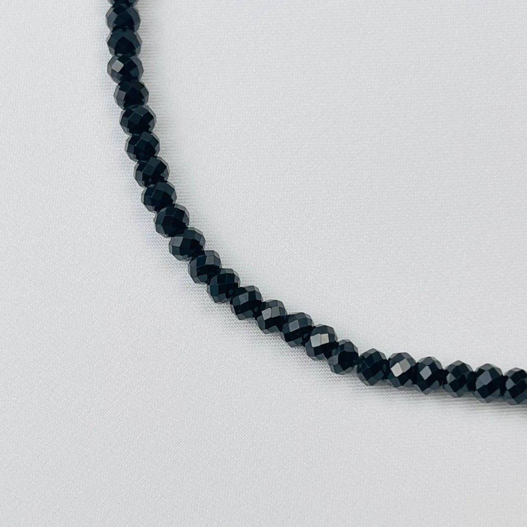 Бусы из черной Шпинели и Кварца с Турмалином 38 см +