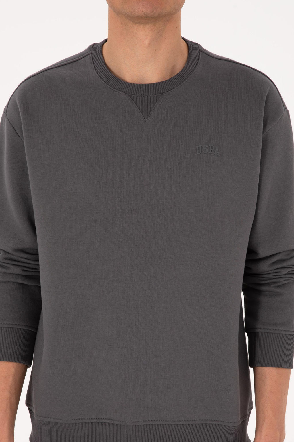 Erkek Gri Basic Sweatshirt