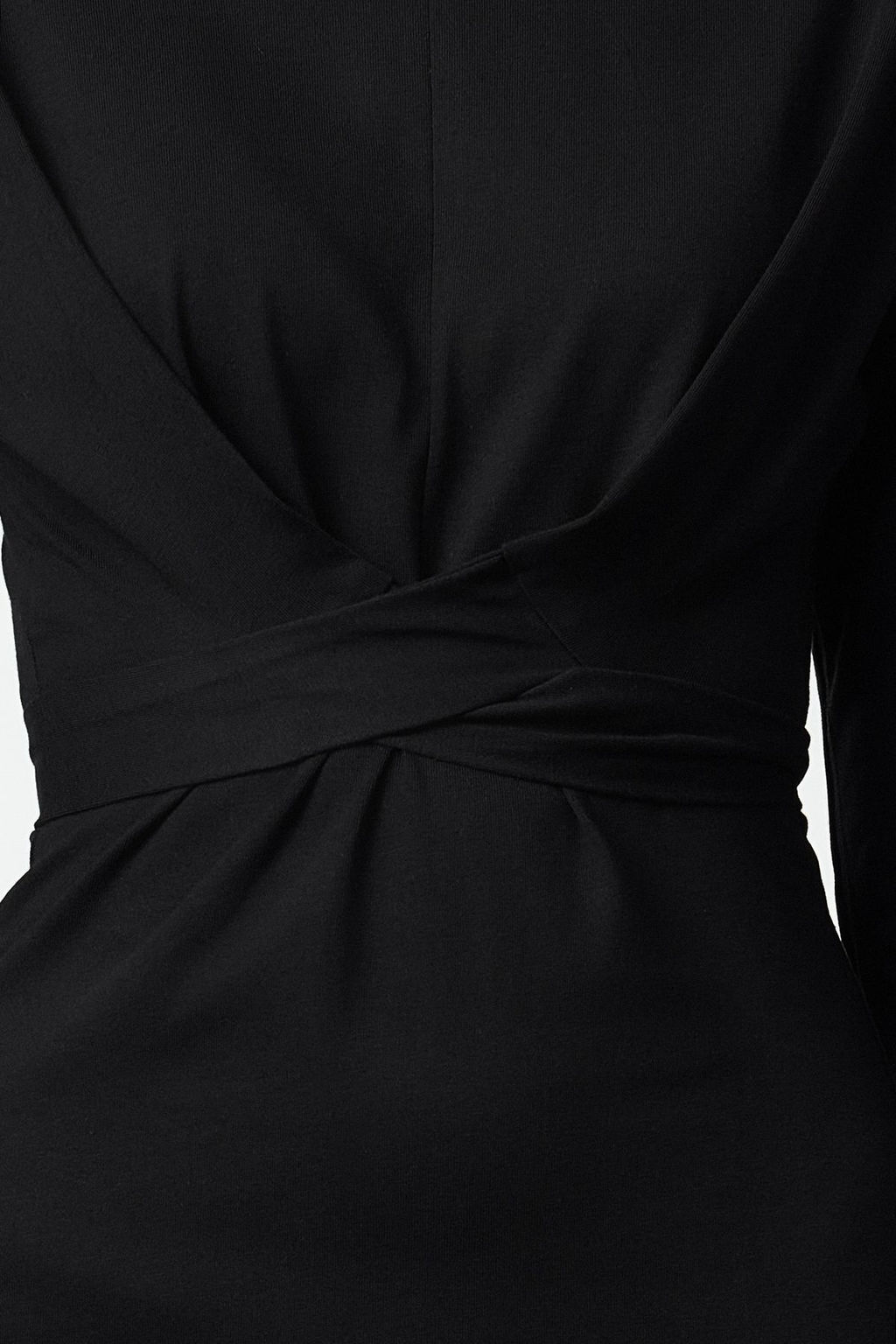 TRENDYOLMILLA Siyah %100 Pamuk Baglama Detayl? Vucuda Oturan Midi Orme Elbise TWOAW25EL00506  фото 3