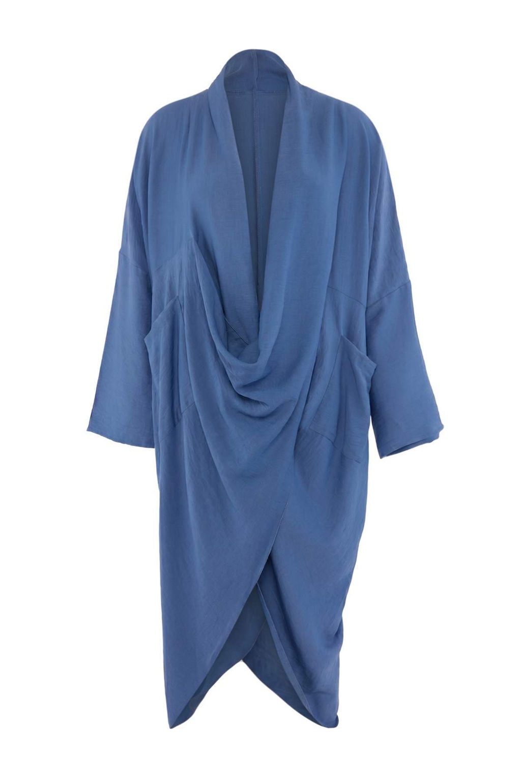 _ndigo Dokuma Maxi Degaje Yaka Plaj Kimono&Kaftan TBESS26LE00018 - Trendyolmilla фото 4