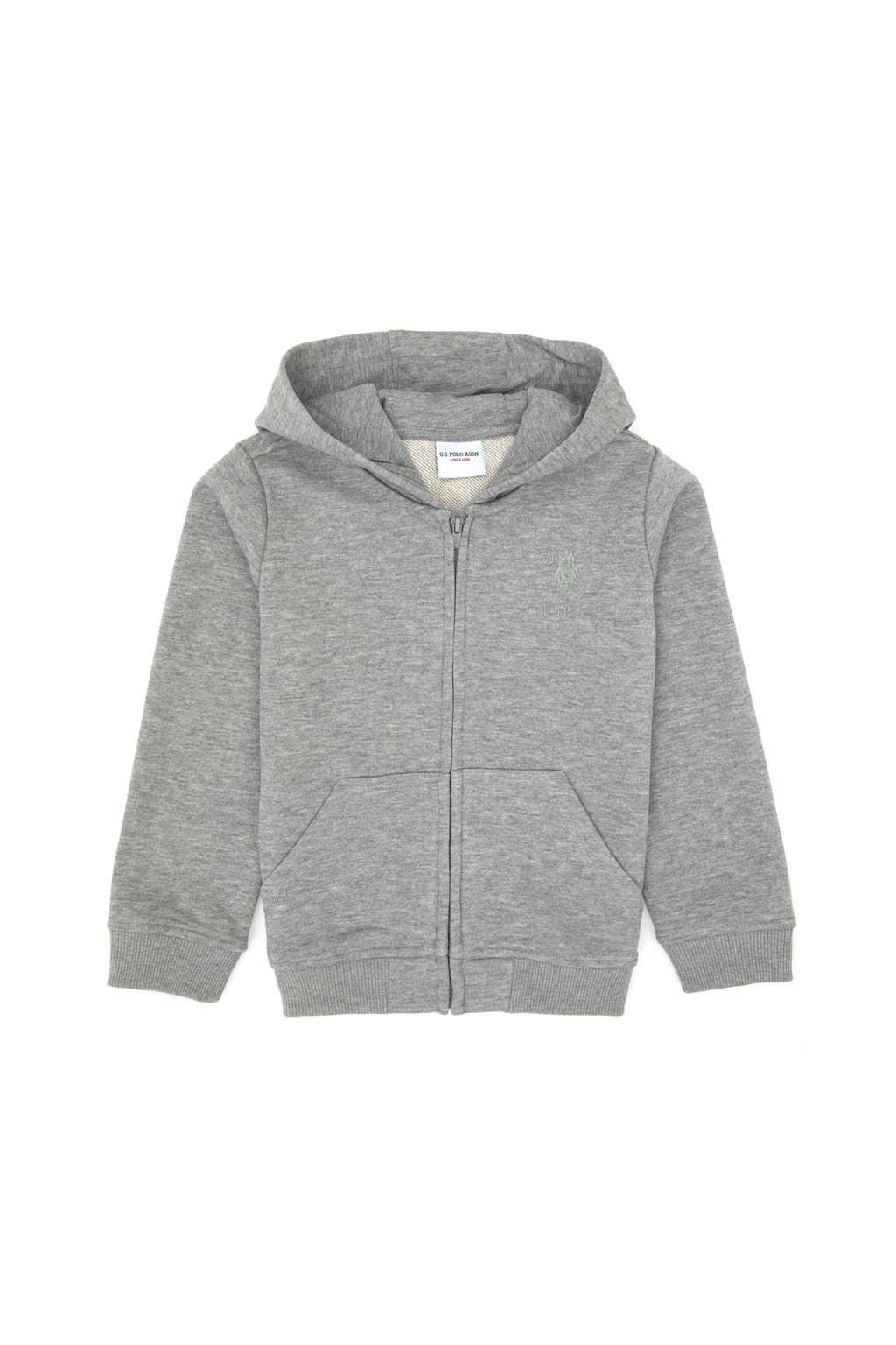 Erkek _ocuk Gri Melanj Basic Kap__onlu Sweatshirt Sepette S_rpriz _ndirim