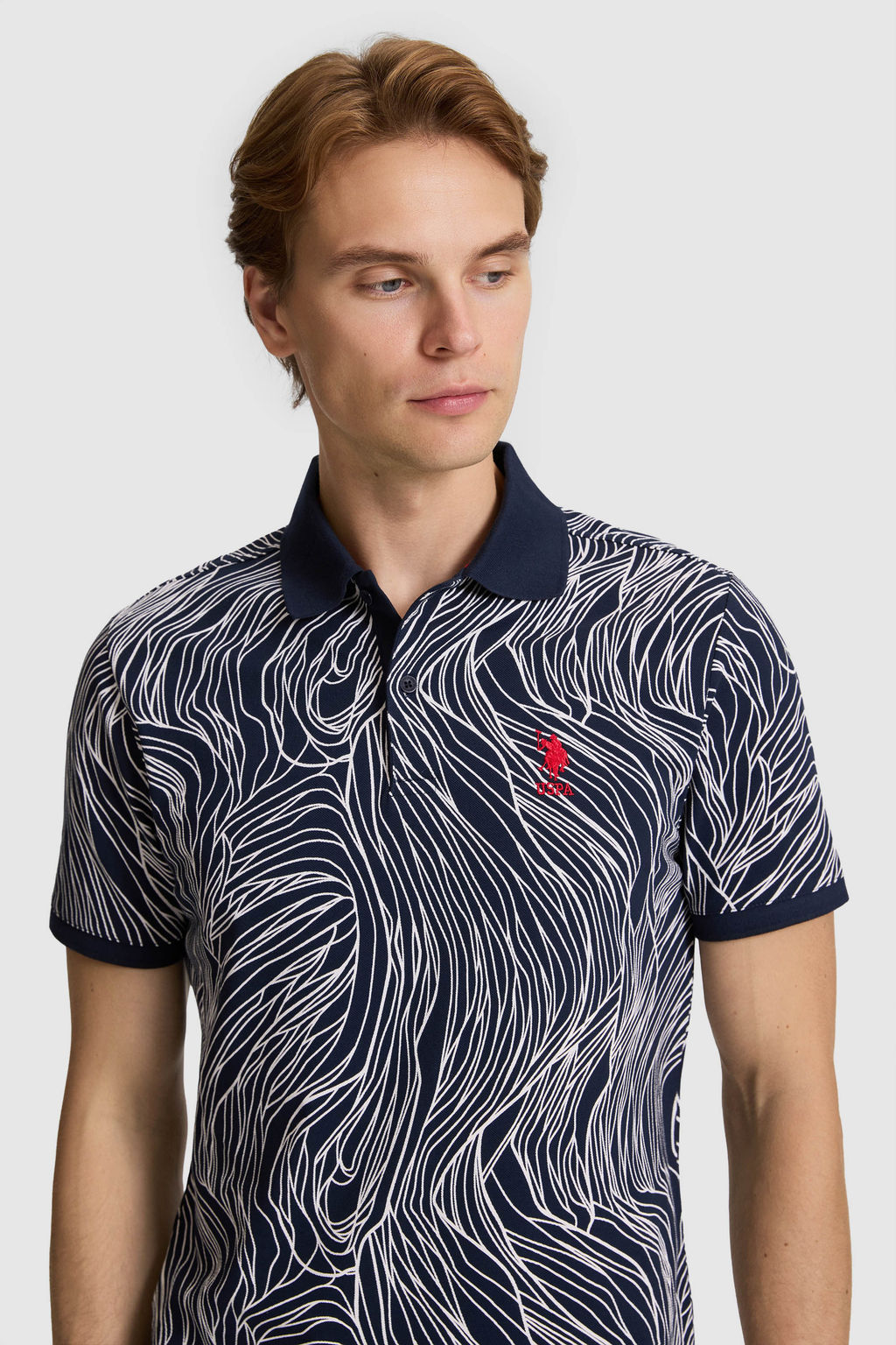 Erkek Lacivert Regular Fit Polo Yaka Basic Ti__rt - U.s. polo assn фото 2