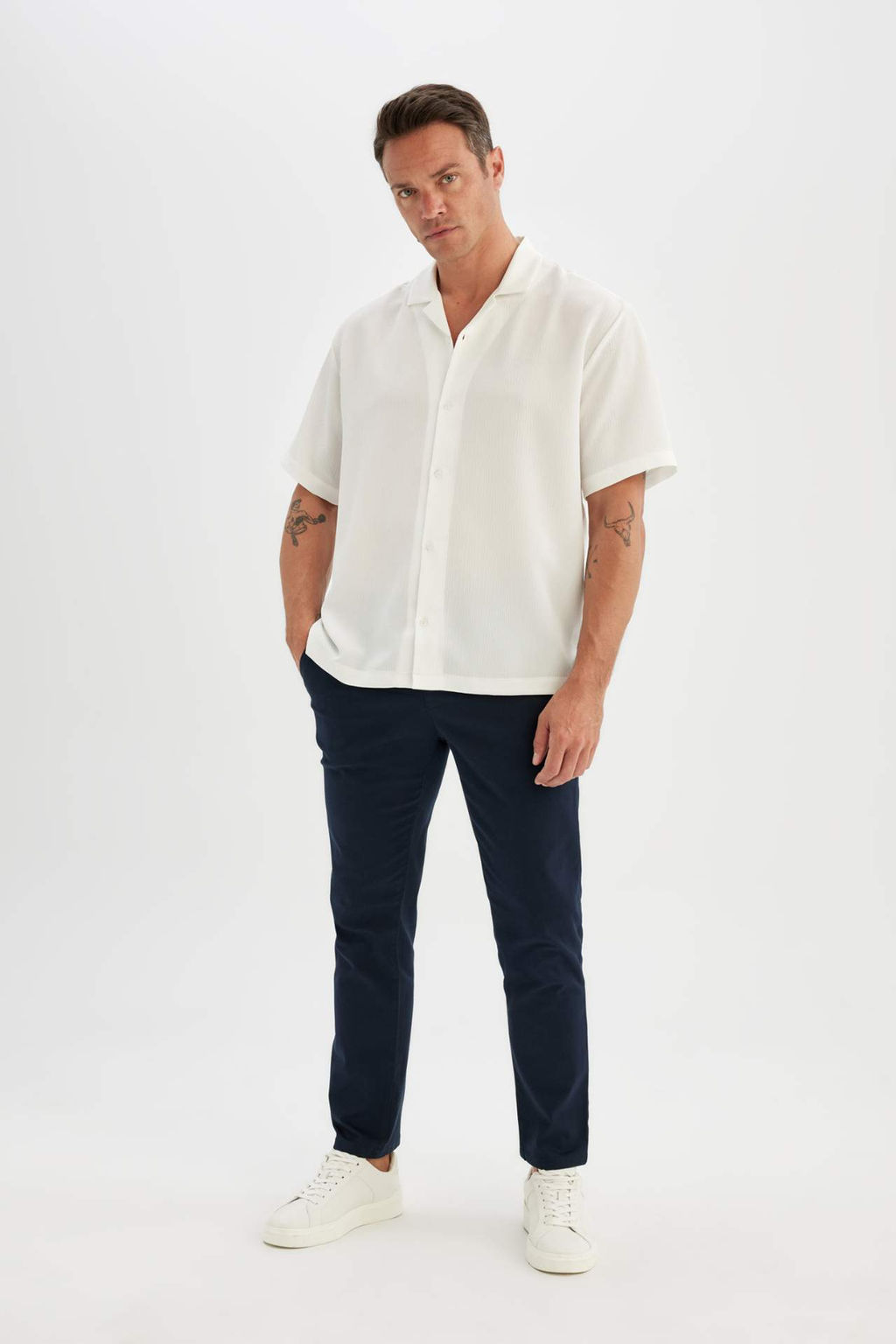 Twill Chino Kanvas Pantolon Cepli Duz Paca - Defacto фото 7