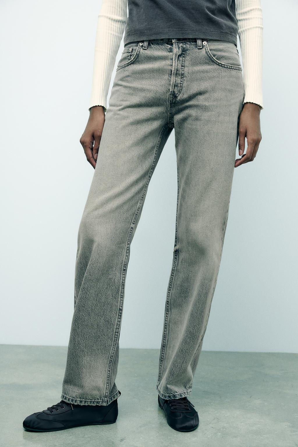 TRF STRAIGHT-LEG MID-RISE JEANS - Zara фото 2