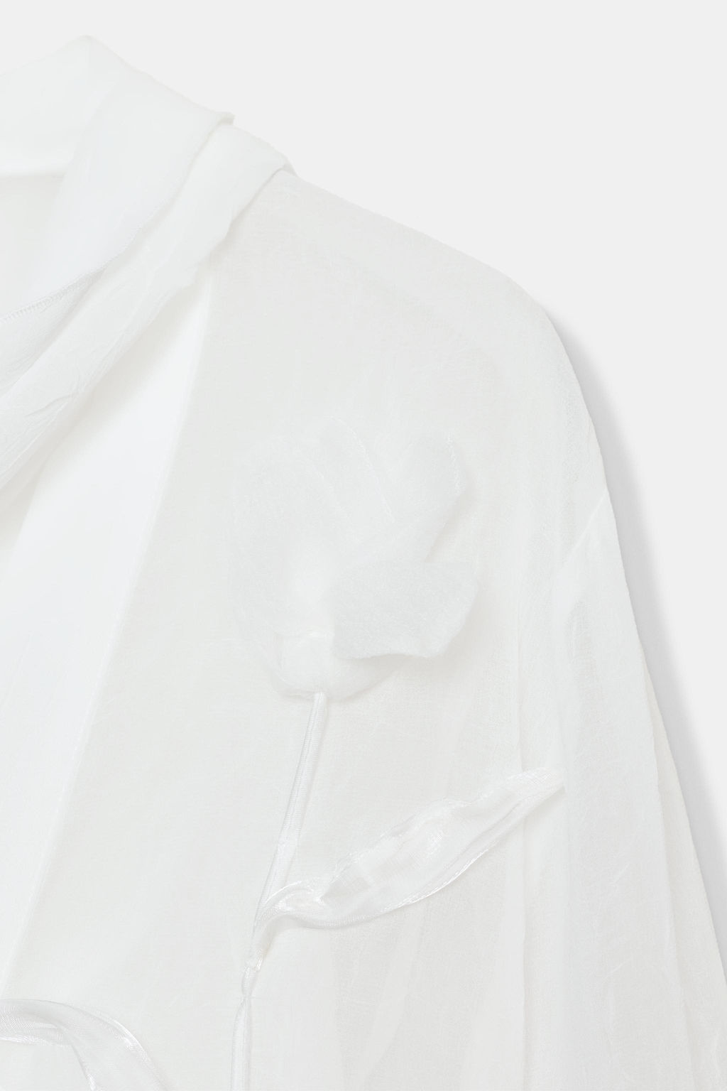 BLUSA SEMITRANSPARENTE FLOR / Blanco - Zara фото 10