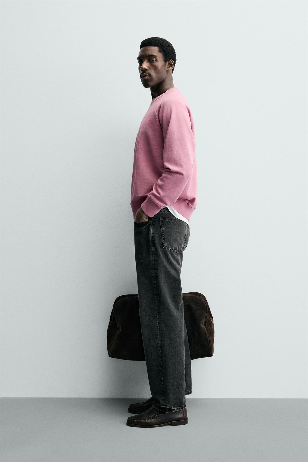 SUDADERA CREWNECK LAVADA / oro rosa - Zara фото 4