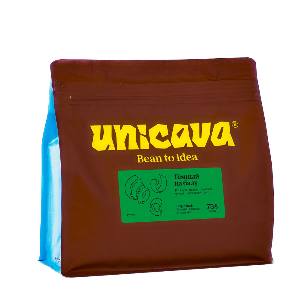 Тёмный на базу, горячий шоколад 75 %