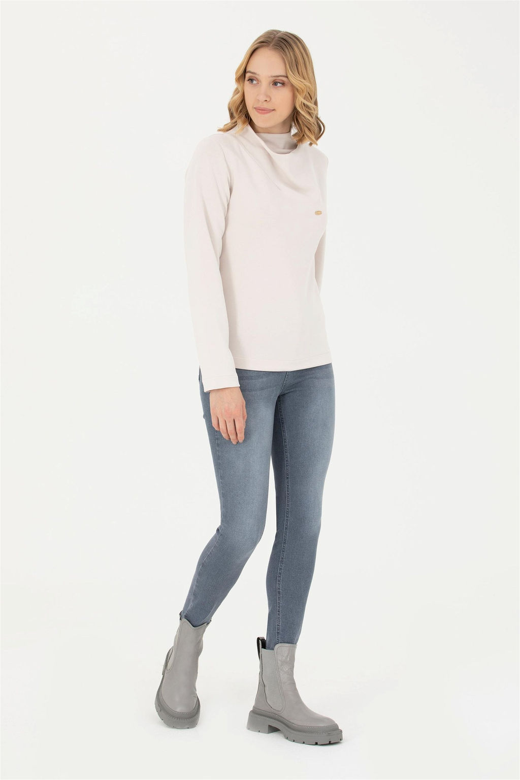 Женский свитшот с воротником-стойкой и камнем - U.s. polo assn фото 11