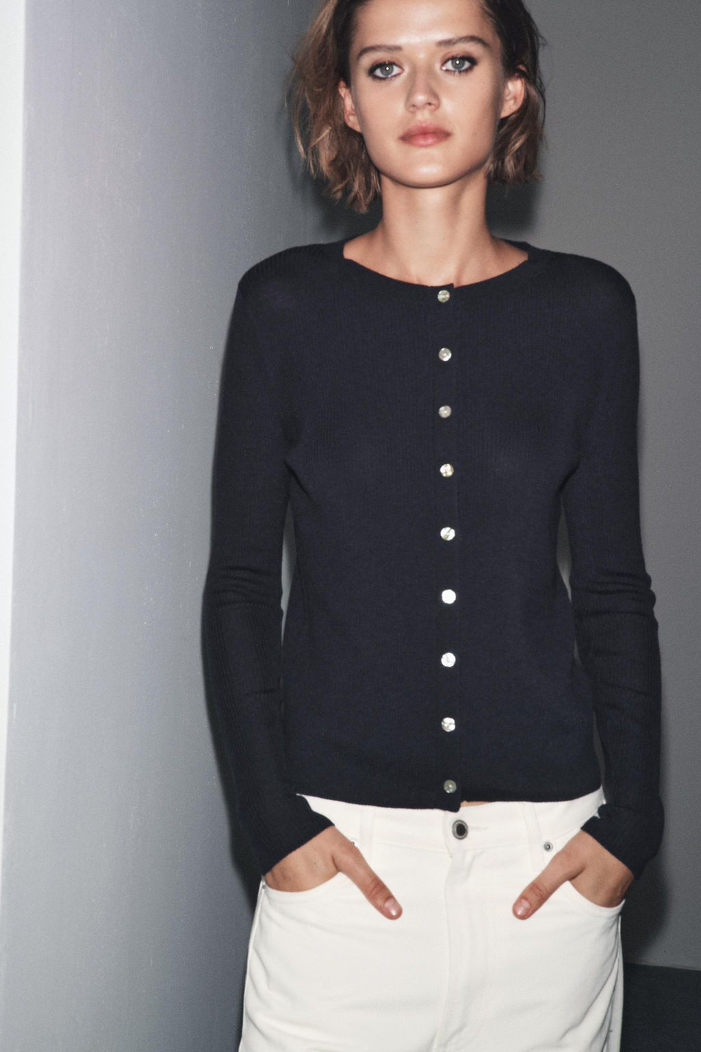 100% WOOL RIBBED CARDIGAN - Zara фото 5