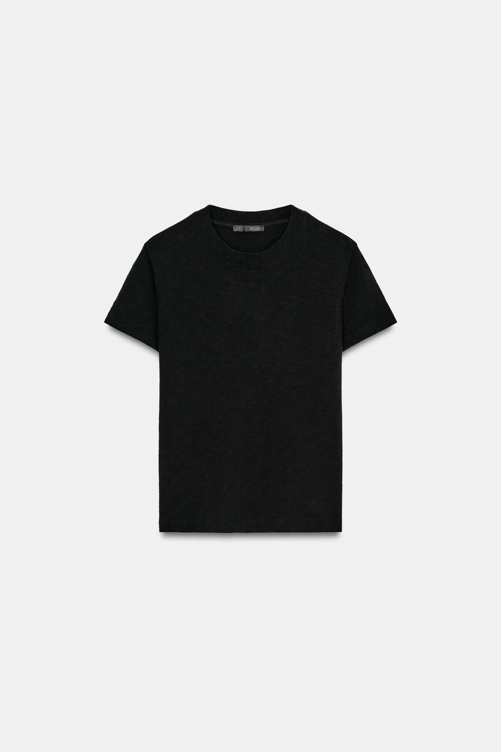 CAMISETA ALGOD?N FLAM? / Negro - Zara фото 6