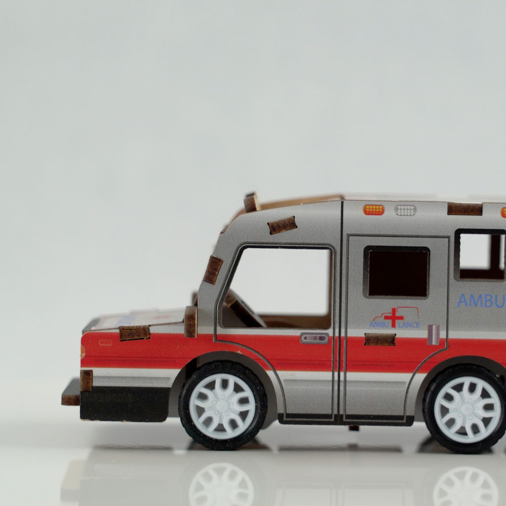 REZARK ROM-01 Серия Транспорт (мини) Пазл 3D 19 элемент. Скорая помощь