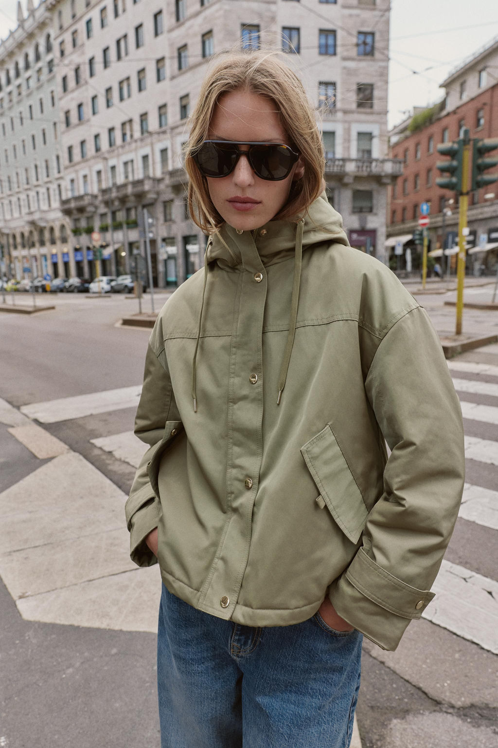 SHORT PARKA WITH FAUX FUR HOOD - Zara фото 6