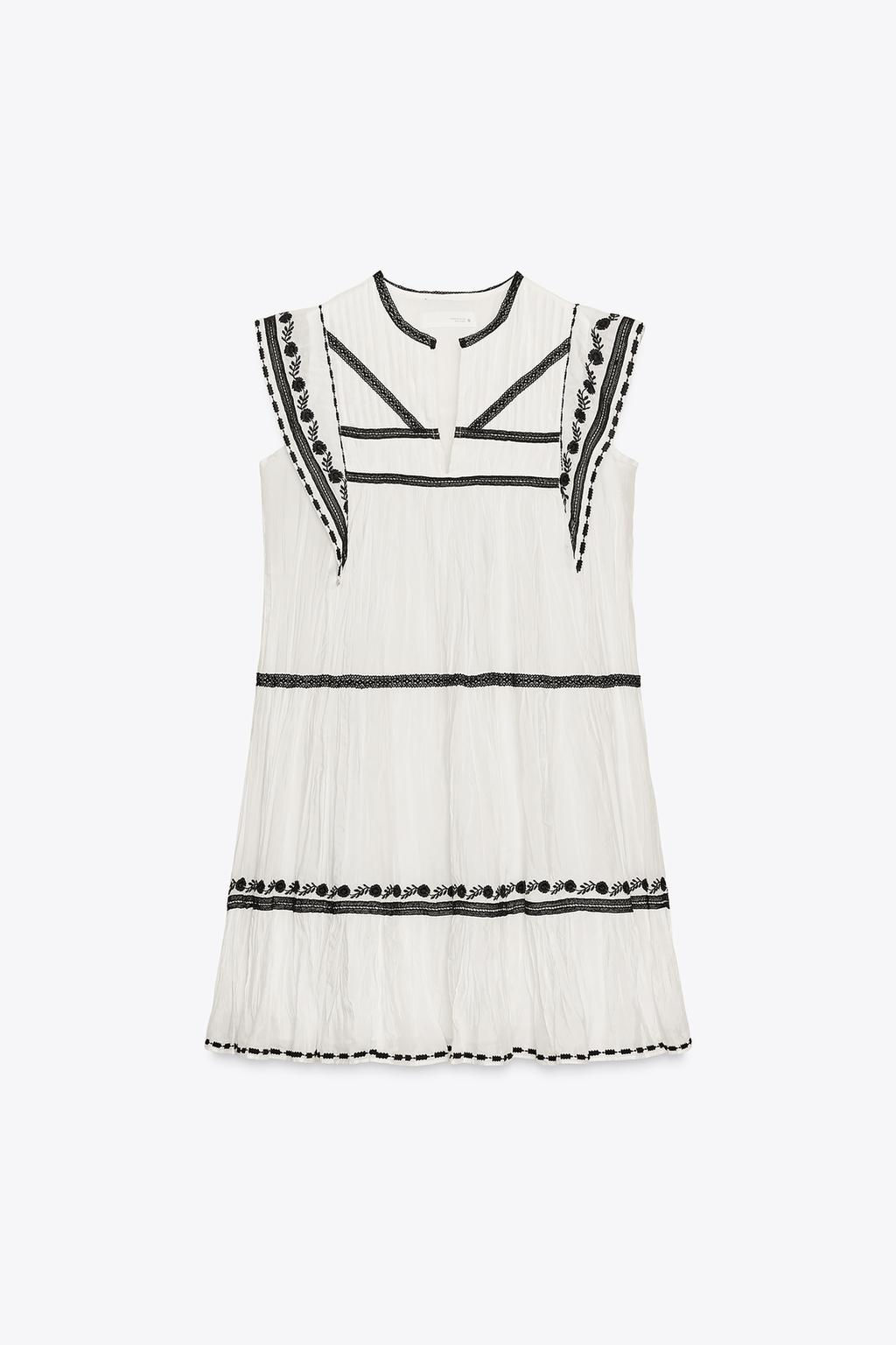 ZW COLLECTION EMBROIDERED SHORT DRESS - Zara фото 6