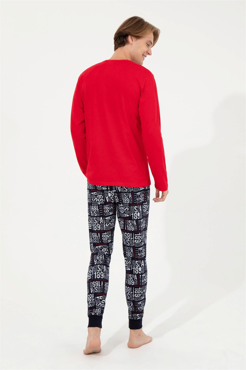 Мужской красный пижамный комплект Неожиданная скидка в корзине - U.s. polo assn фото 3