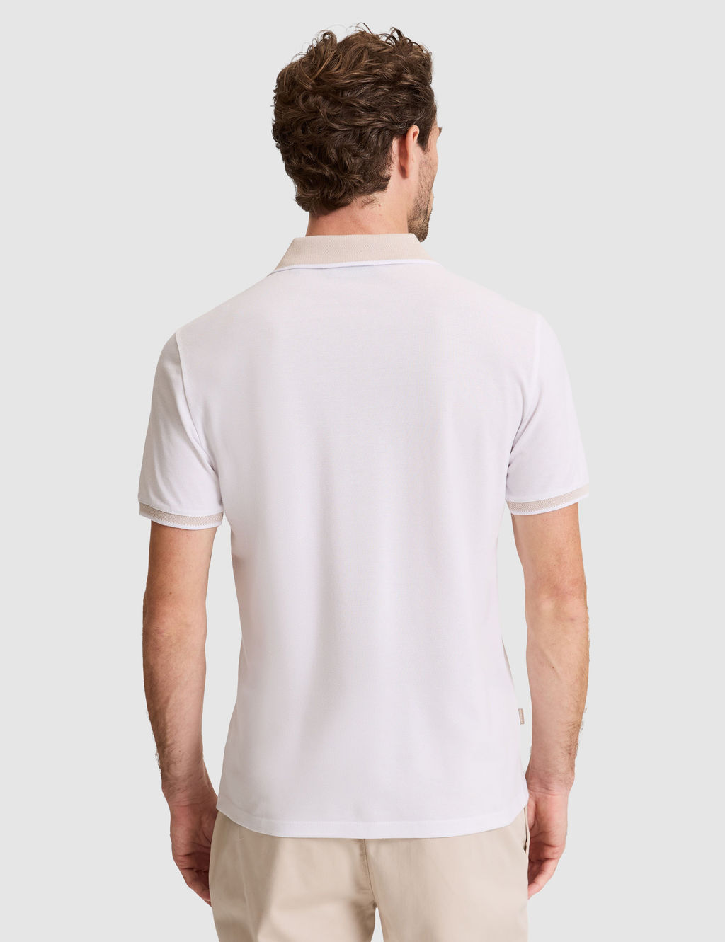 Beyaz Slim Fit %100 Pamuk D__meli Polo Yaka Ti__rt
