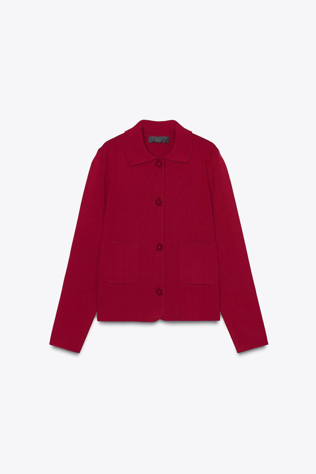FLORAL BUTTON KNIT JACKET - Zara фото 3