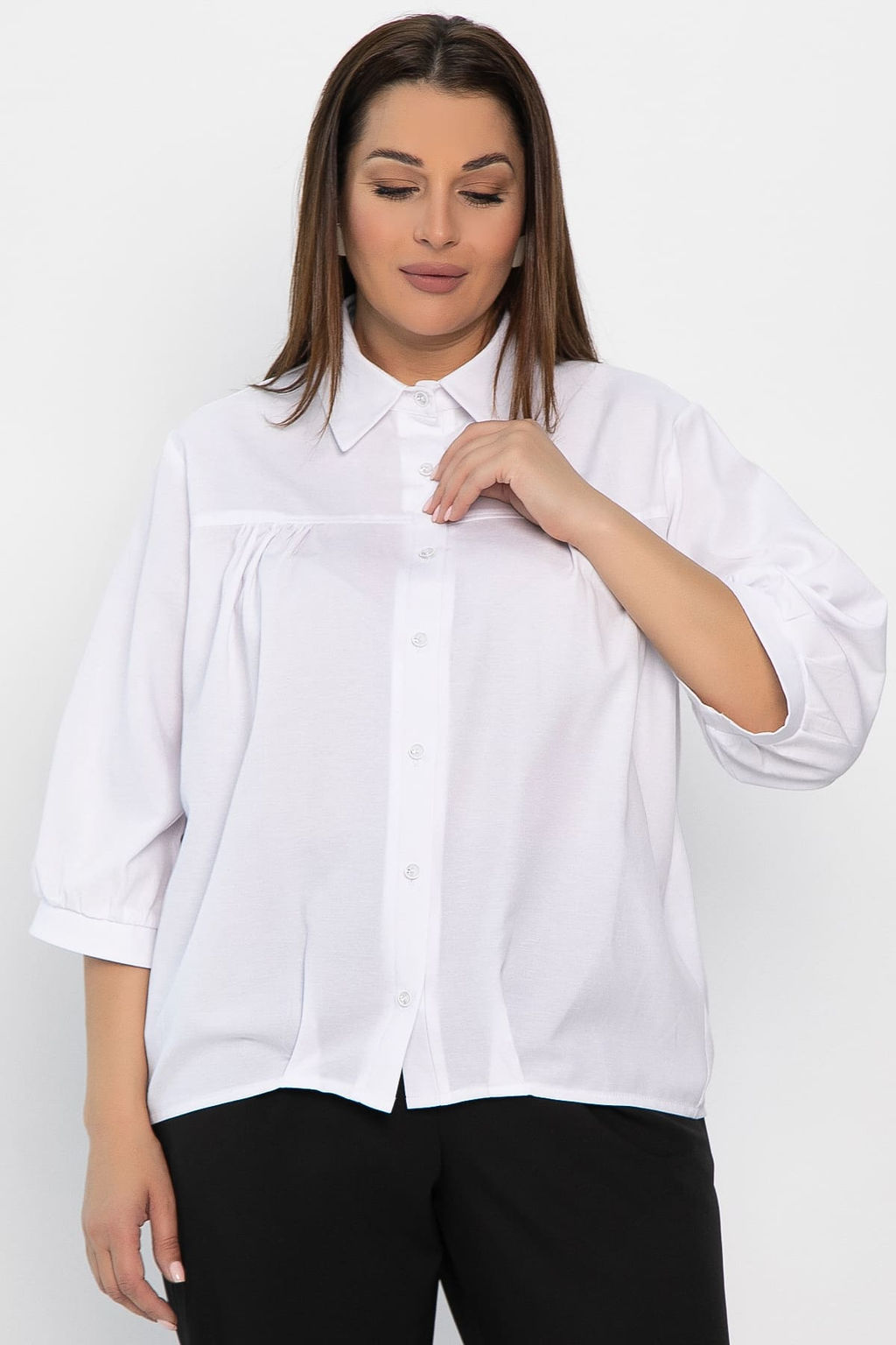Рубашка Кира (белая) Б14222-4М - Lt collection фото 7