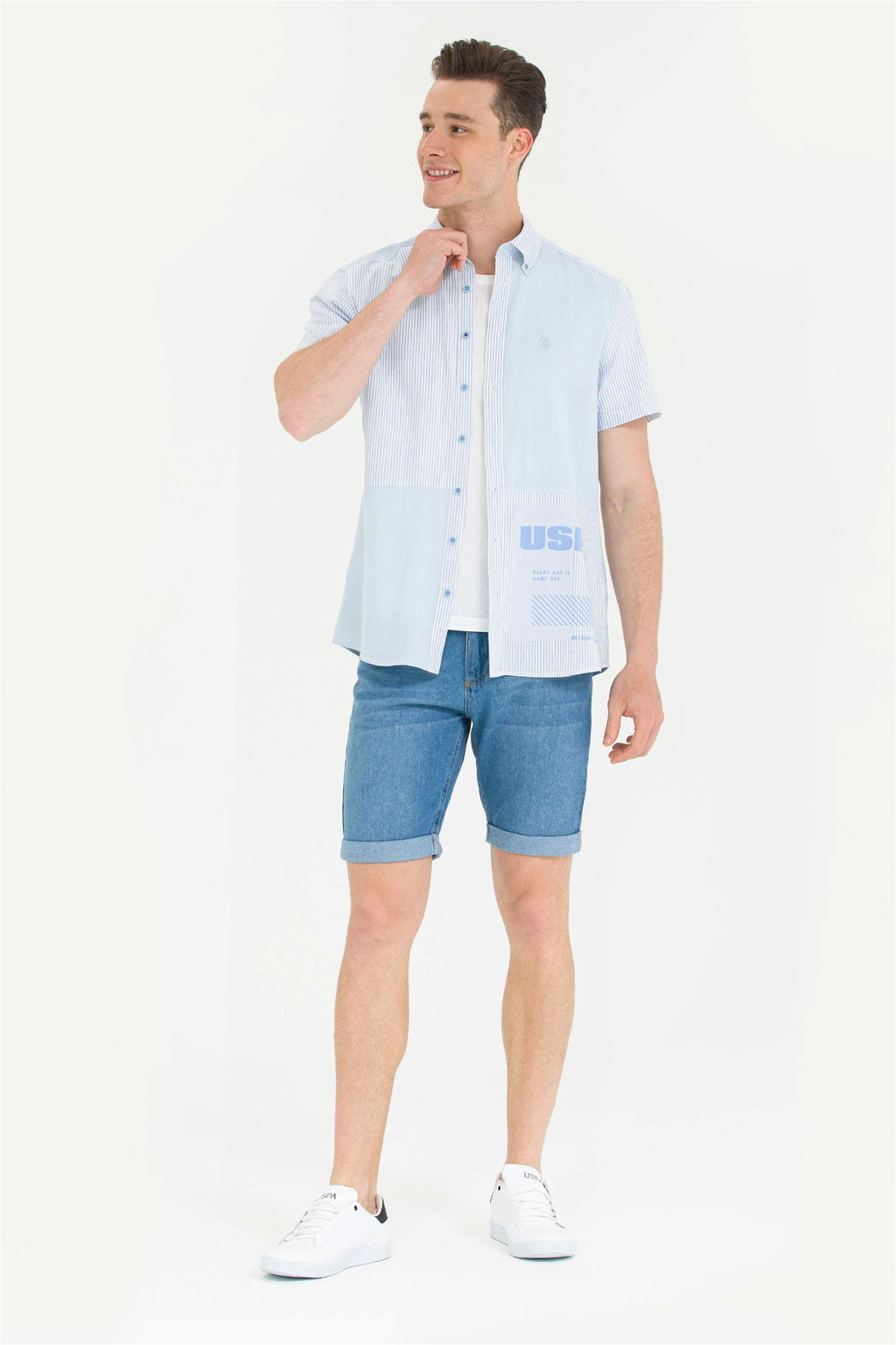 U. S. Polo Assn Мужские голубые джинсовые шорты - U.s. polo assn фото 9