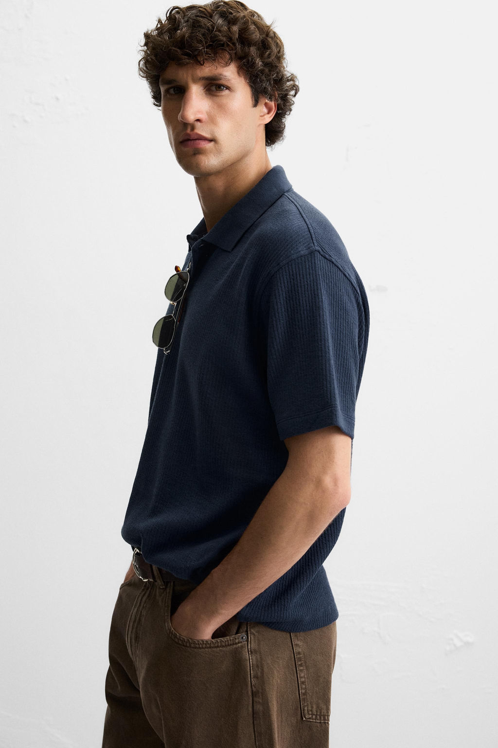 VERTICAL TEXTURE POLO SHIRT - Zara фото 5