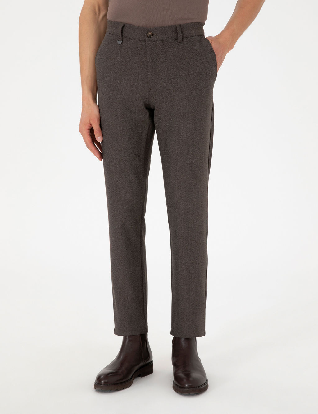 Kahverengi Slim Fit Kuma_ Pantolon