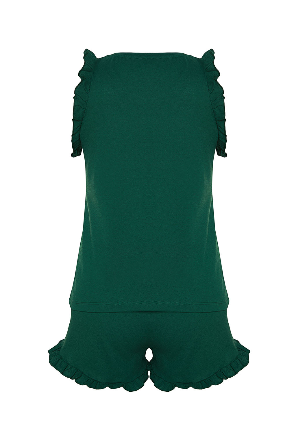 Trendyolmilla Siyah %100 Pamuklu F?rf?rl? Sortlu Orme Pijama Tak?m? THMSS22AU0304 фото 8