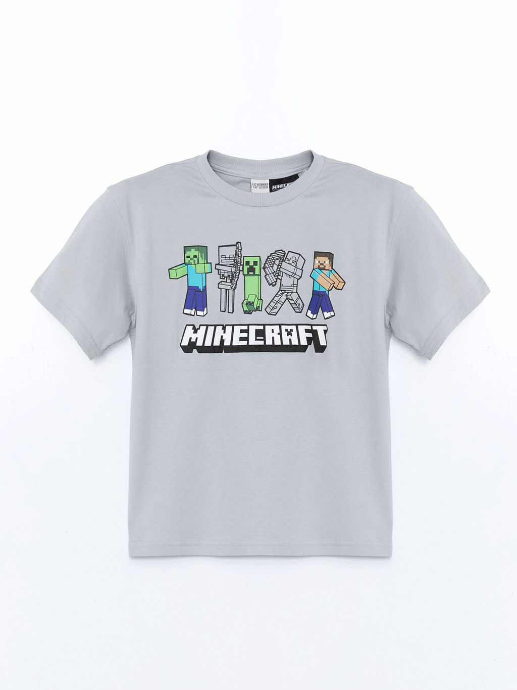Bisiklet Yaka Minecraft Bask?l? Erkek ?ocuk Ti??rt