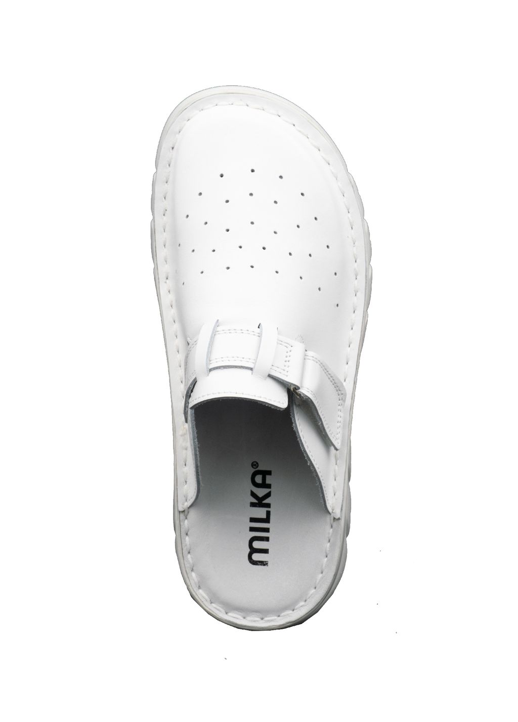 03 | Duki | Белые женские медицинские сабо натуральная кожа - Milka shoes&more фото 13