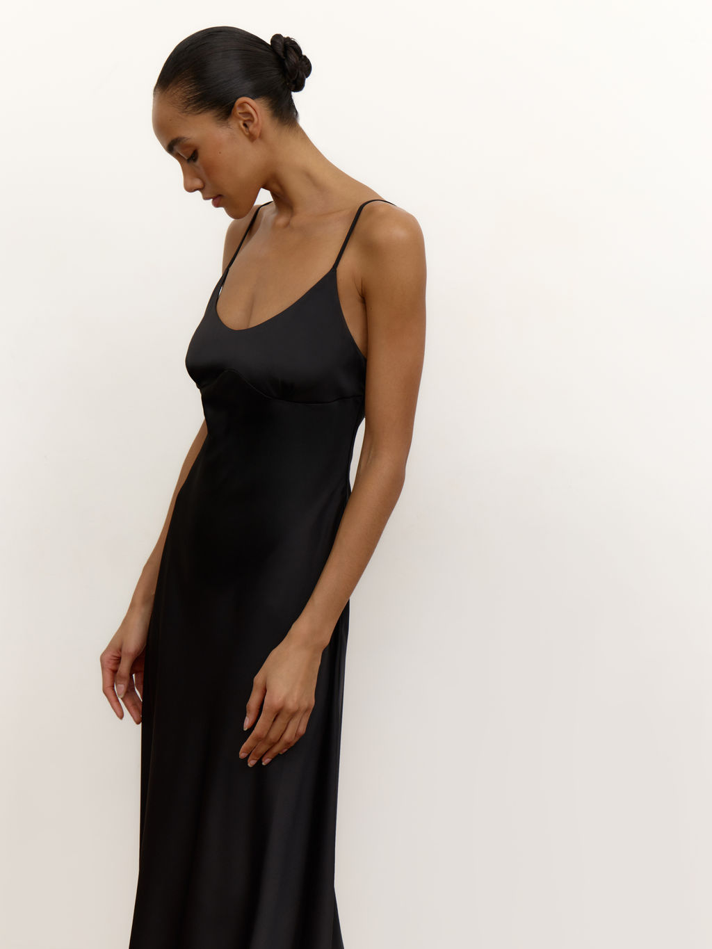 Платье-комбинация на бретелях из сатина - Mollis фото 3