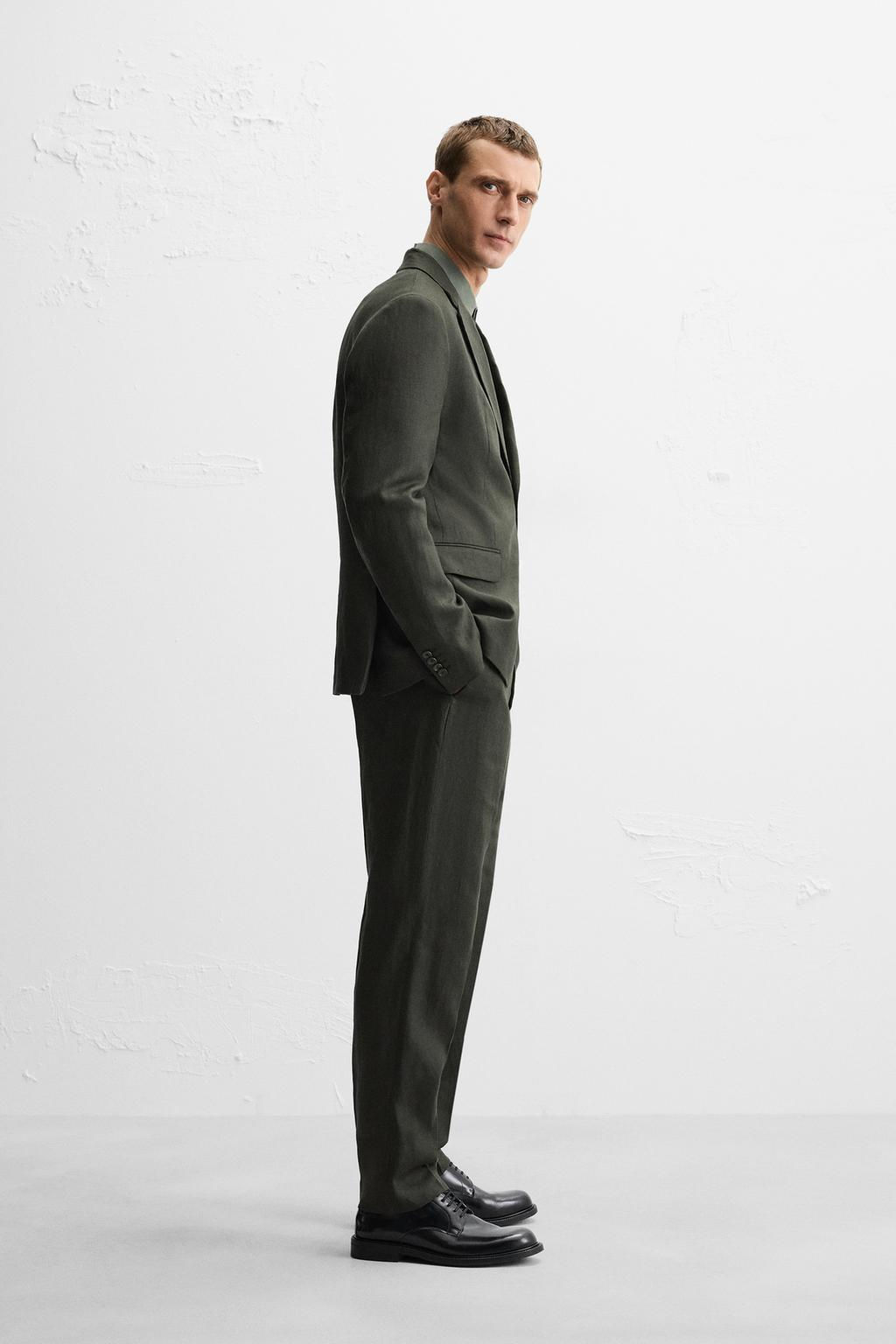 100% LINEN SUIT TROUSERS - Zara фото 4