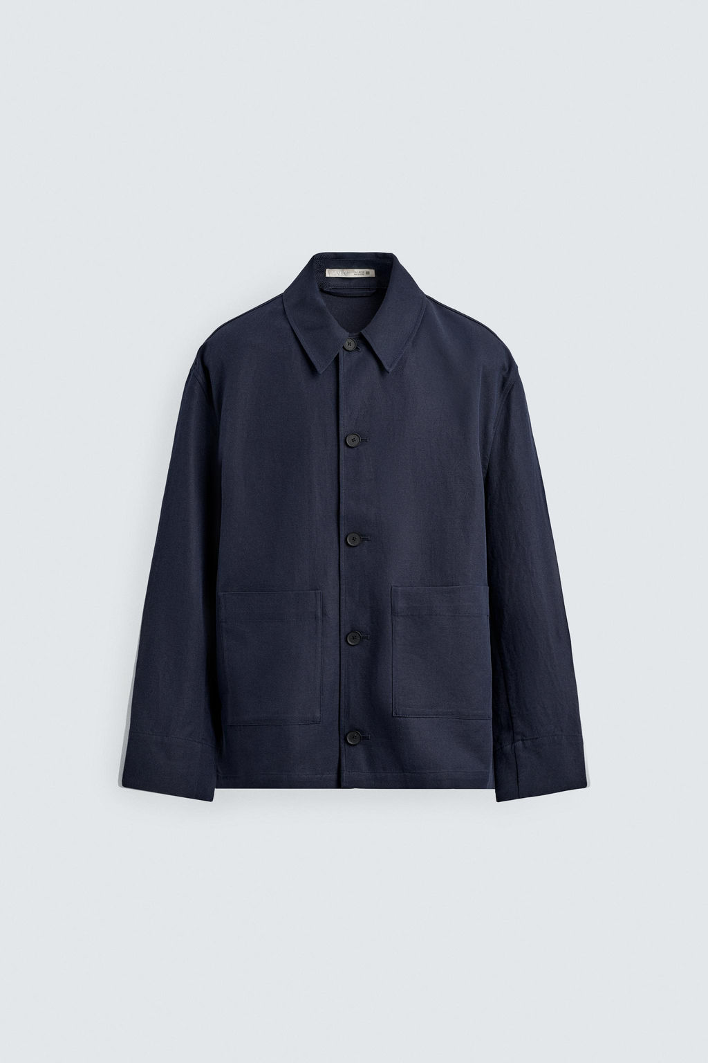SOBRECAMISA RELAXED FIT ALGOD?N - LINO / Marino - Zara фото 8