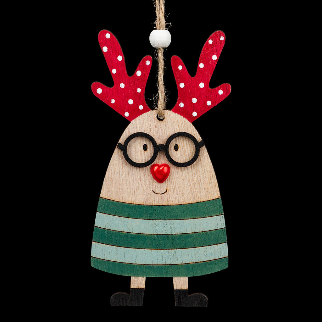 Цена за 1 шт. Украшение ErichKrause Decor Олень нос-сердечко 13см, дерево  фото 2