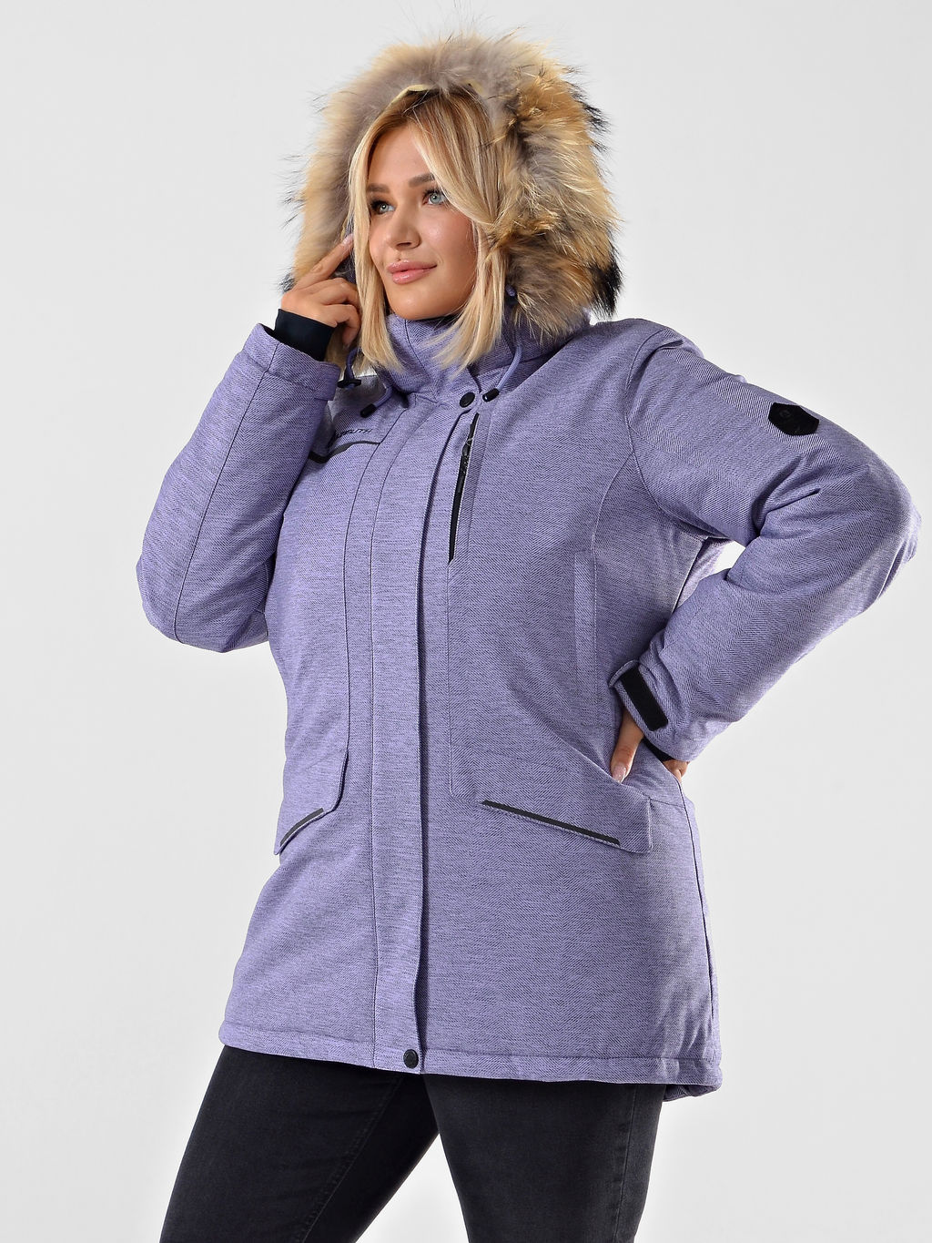 Женская городская парка / куртка Azimuth В 221/21864-1_79 Лавандовый (БР)  фото 23