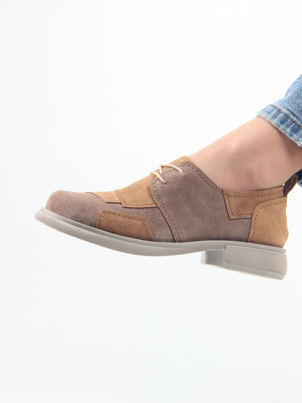 Полуботинки туфли EDART 205.патриция ka. серо-корич светло-коричневая замша фото 15