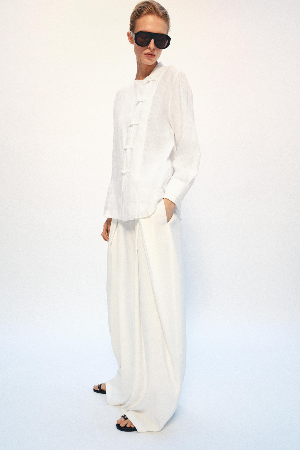 CAMISA ALAMARES LINO 100% ZW COLLECTION / Blanco - Zara фото 2