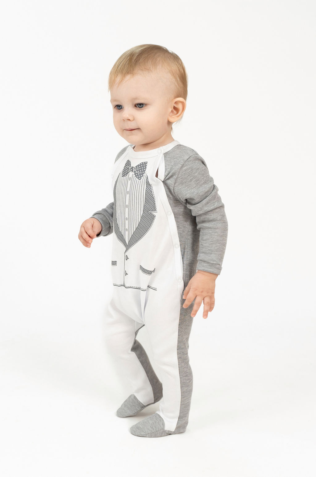 Комбинезон ясельный серый бабочка