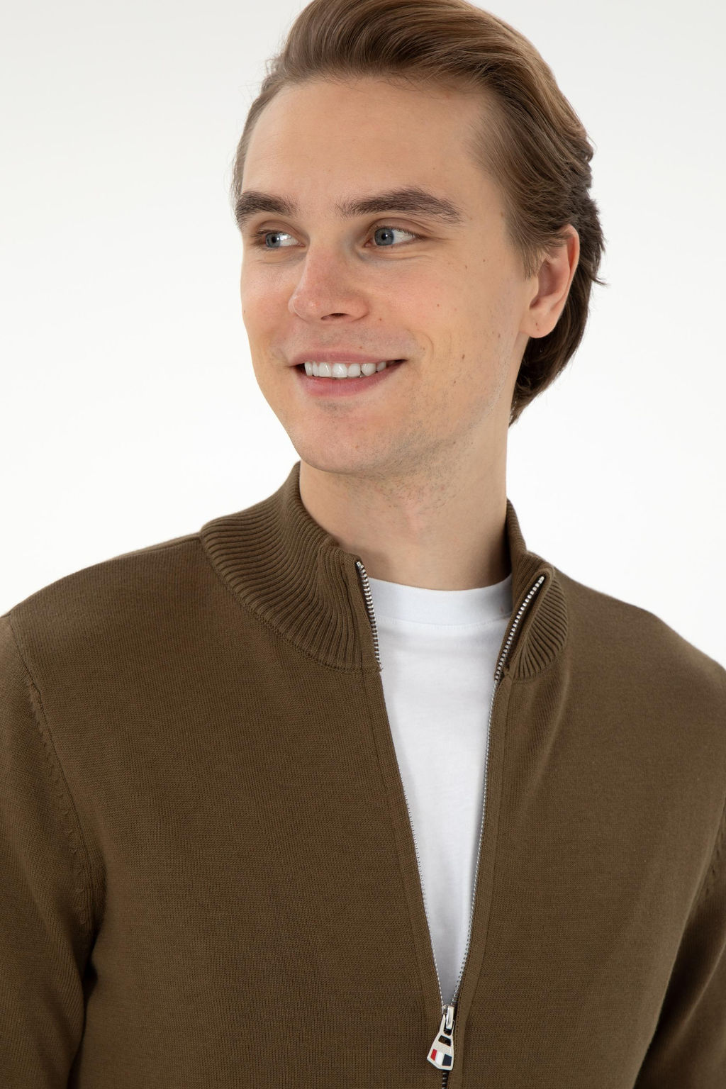 Мужской базовый трикотажный кардиган цвета хаки Неожиданная скидка в корзине - U.s. polo assn фото 2