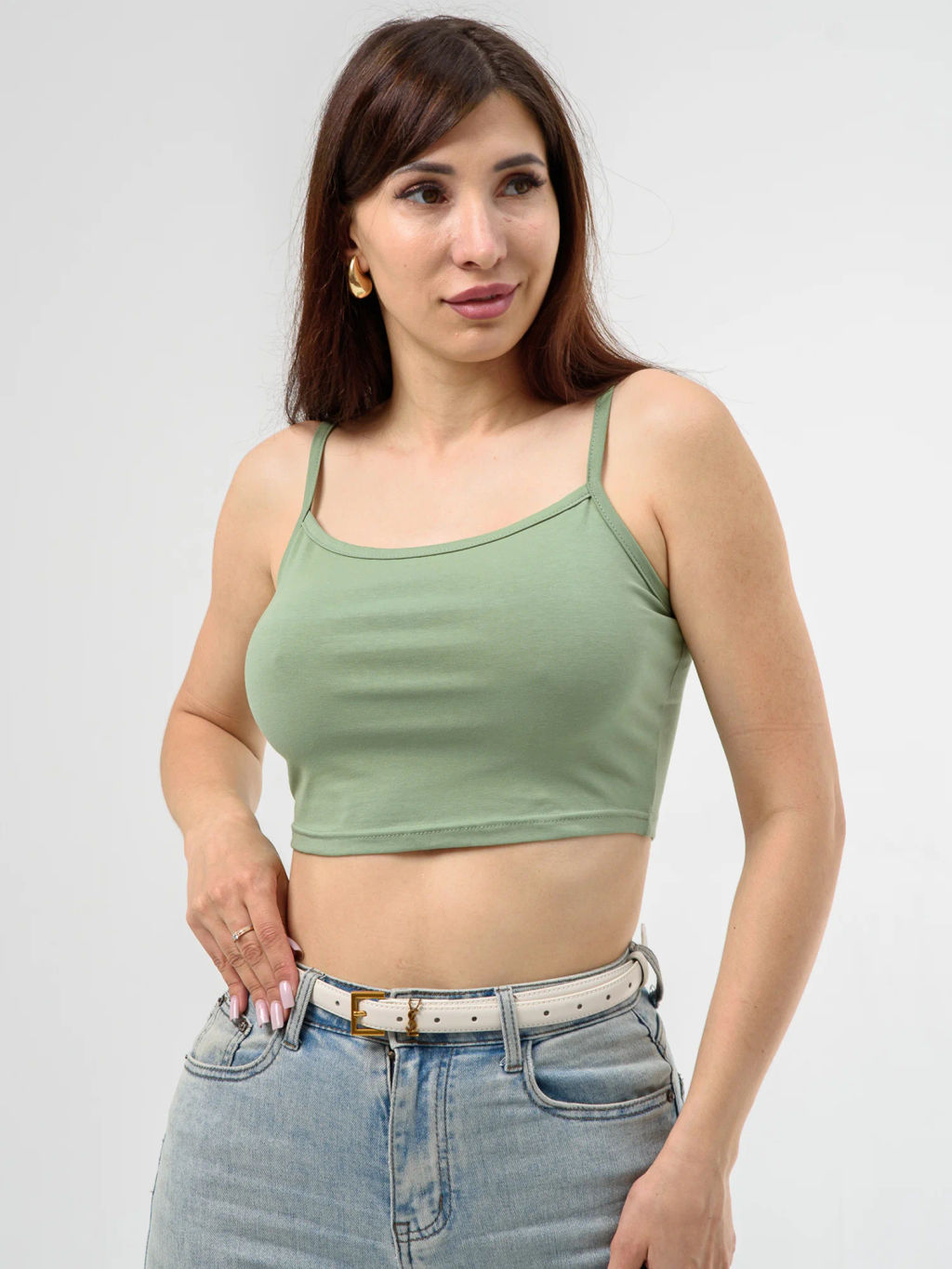 Майка-топ Хлопок 94%, лайкра 6% - Оптима фото 7