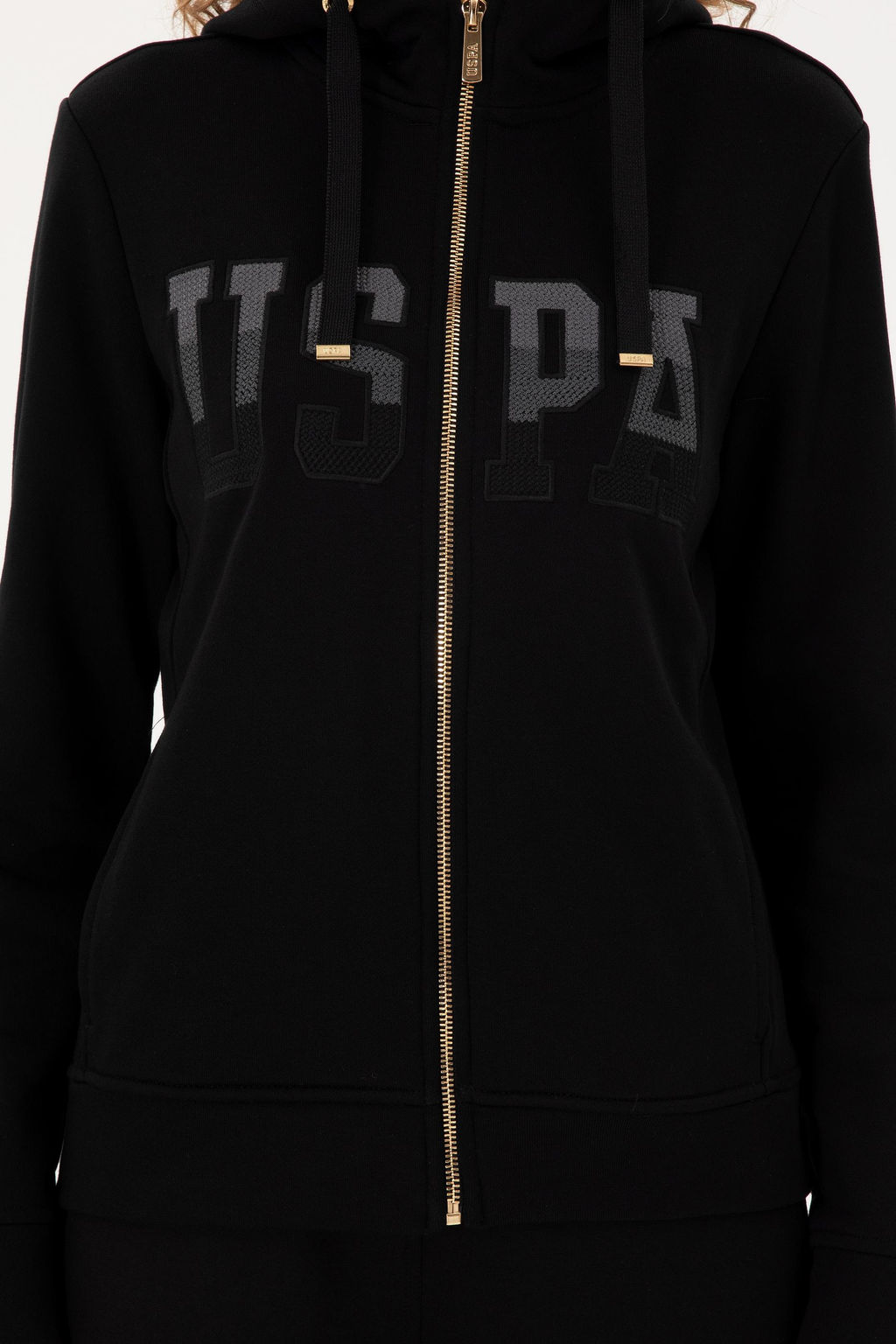 Женская черная базовая толстовка с капюшоном Неожиданная скидка в корзине - U.s. polo assn фото 6