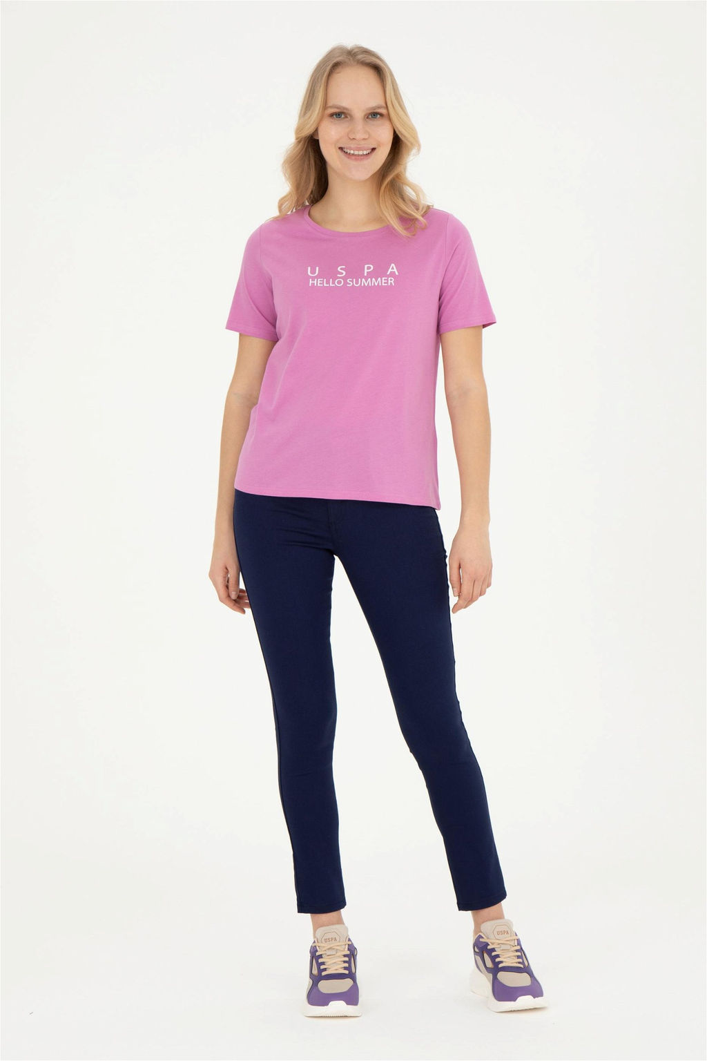 Женские темно-синие брюки из плотной ткани - U.s. polo assn фото 3