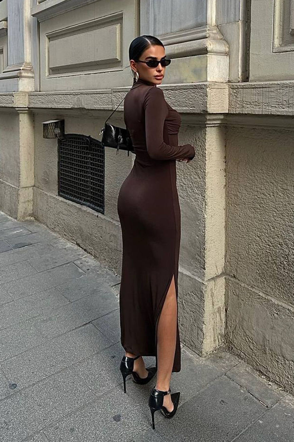 TRENDYOLMILLA Kahverengi Vucuda Oturan Aksesuarl? Orme Elbise TPRAW25EL00166 фото 8