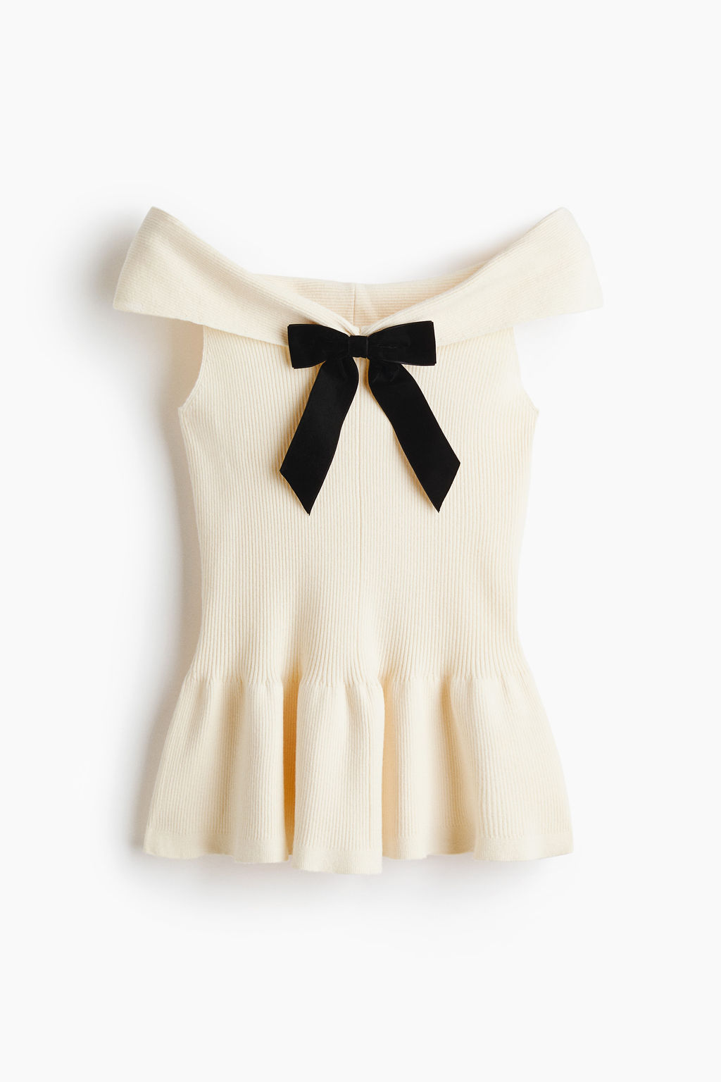 Top off-the-shoulder con lazo decorativo