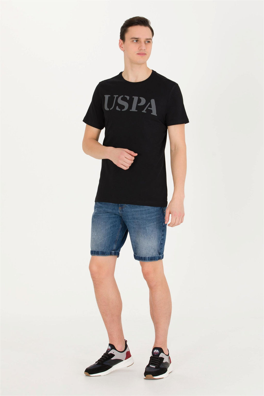 Мужская черная базовая футболка с круглым вырезом - U.s. polo assn фото 10